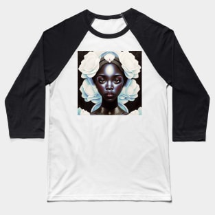 [AI Art] Lady of White Carnations, Art Deco Style Baseball T-Shirt